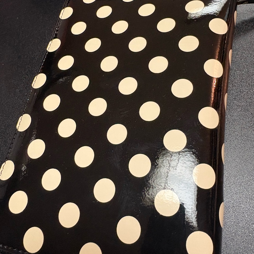 Kate Spade Black and White Polka Dot Wellesley Planner Agenda - Picture 2 of 5